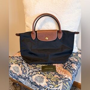 Longchamp Le Pliage Original Small Black Nylon Top Handle Tote